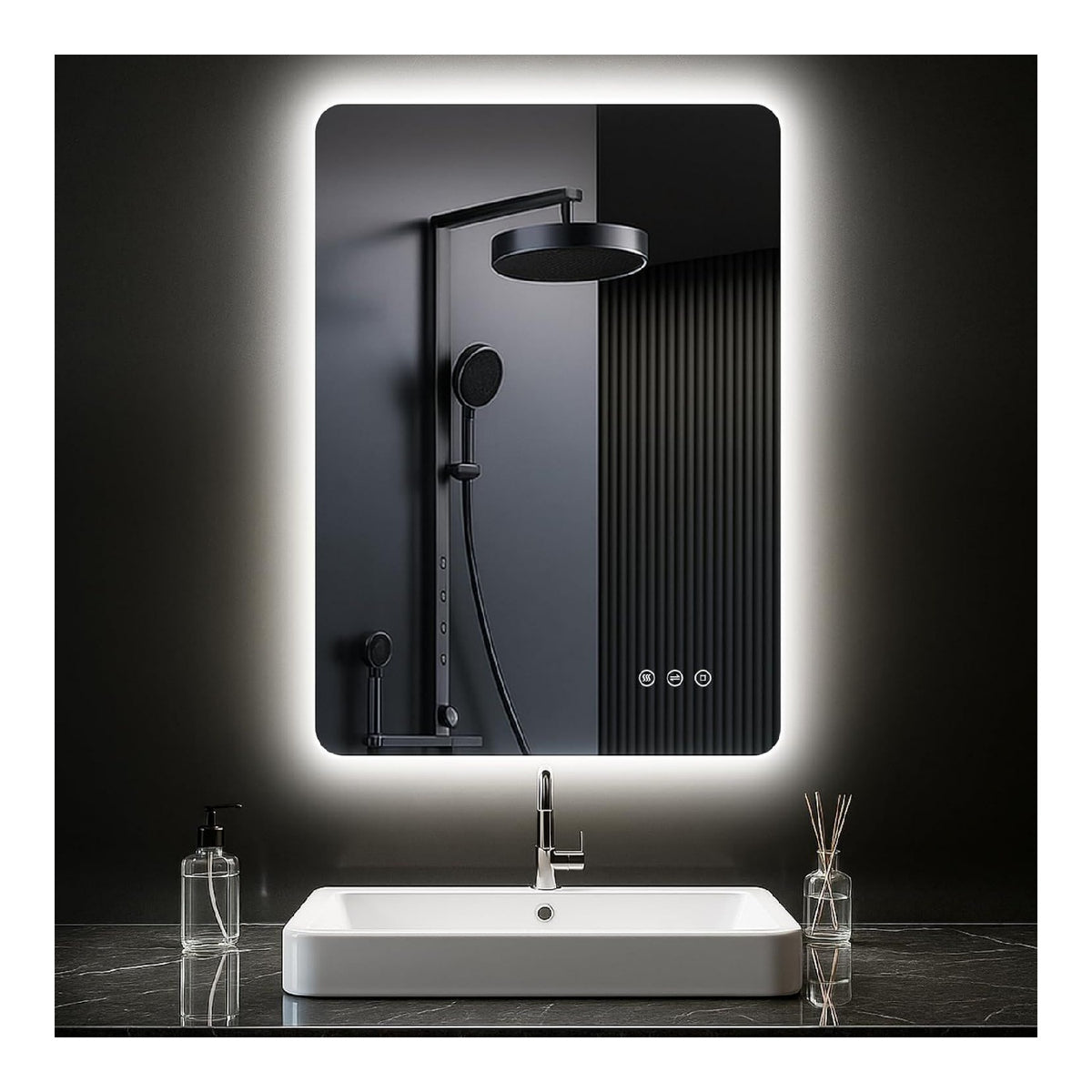 Specchio bagno illuminazione Funzione anti-appannamento dimmerabile regolabile bianco