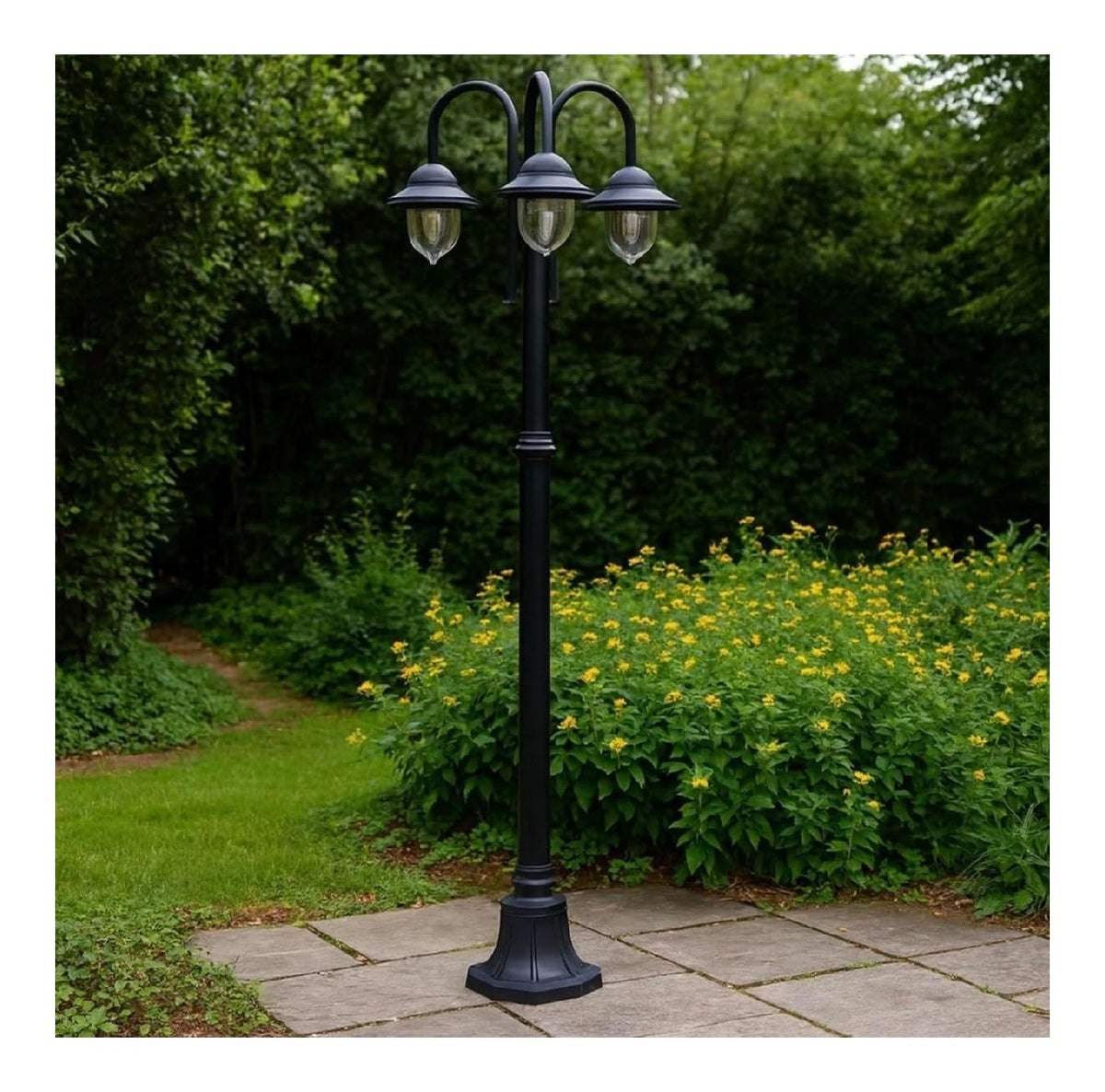Con diffusore in vetro lampada da esterno in alluminio nero