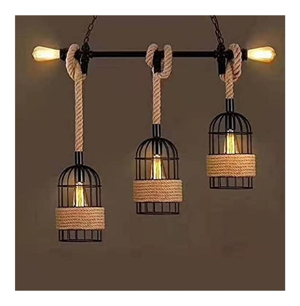 Lampada a sospensione struttura in metallo regolabile nero
