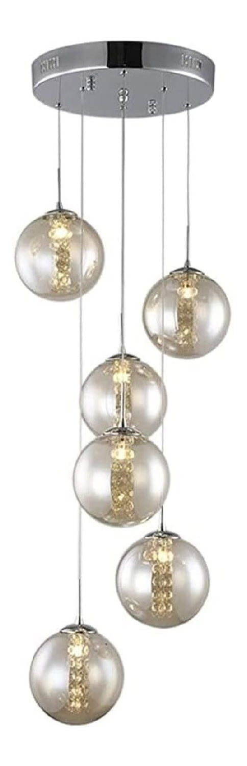 Lampadario decorativo Lampadario Sfere Vetro Lampadario Lungo bianco