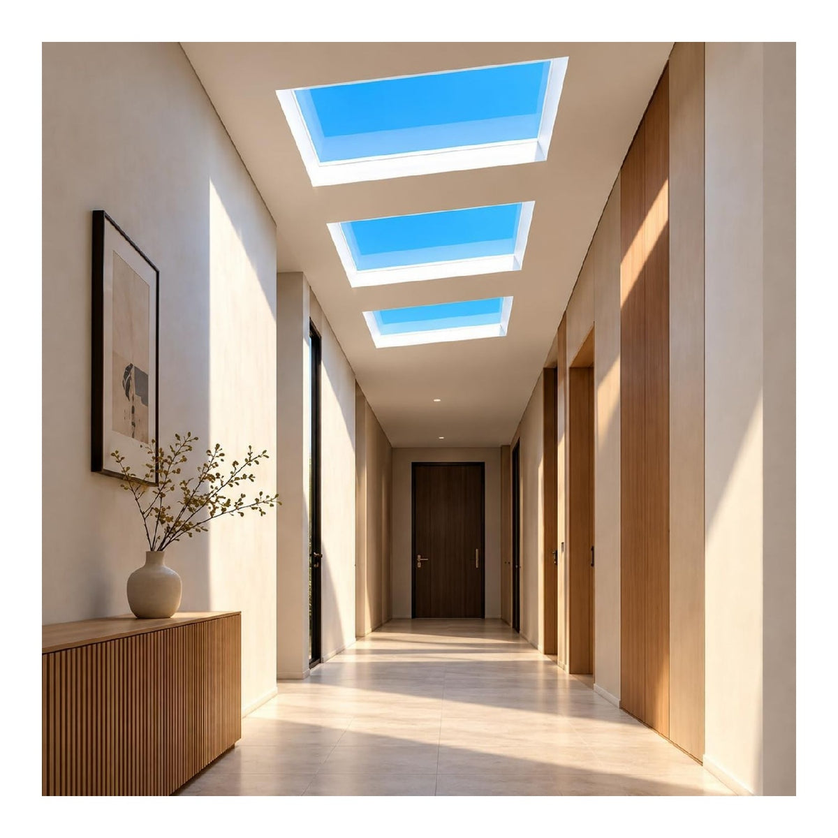 Claraboya LED, Efecto Cielo Azul, regolabile in alluminio oro