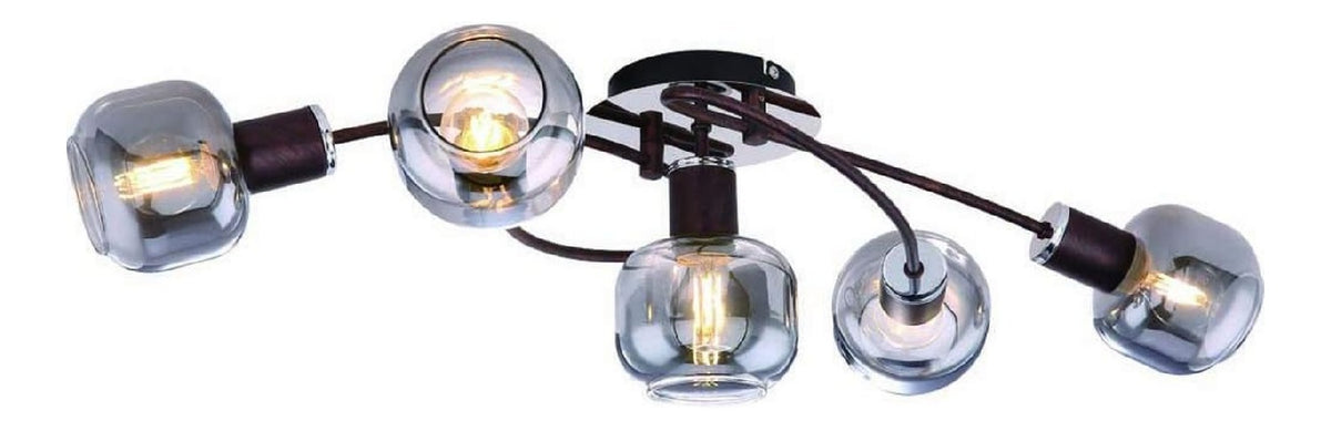Plafoniera da soffitto con vetro struttura in metallo bronzo