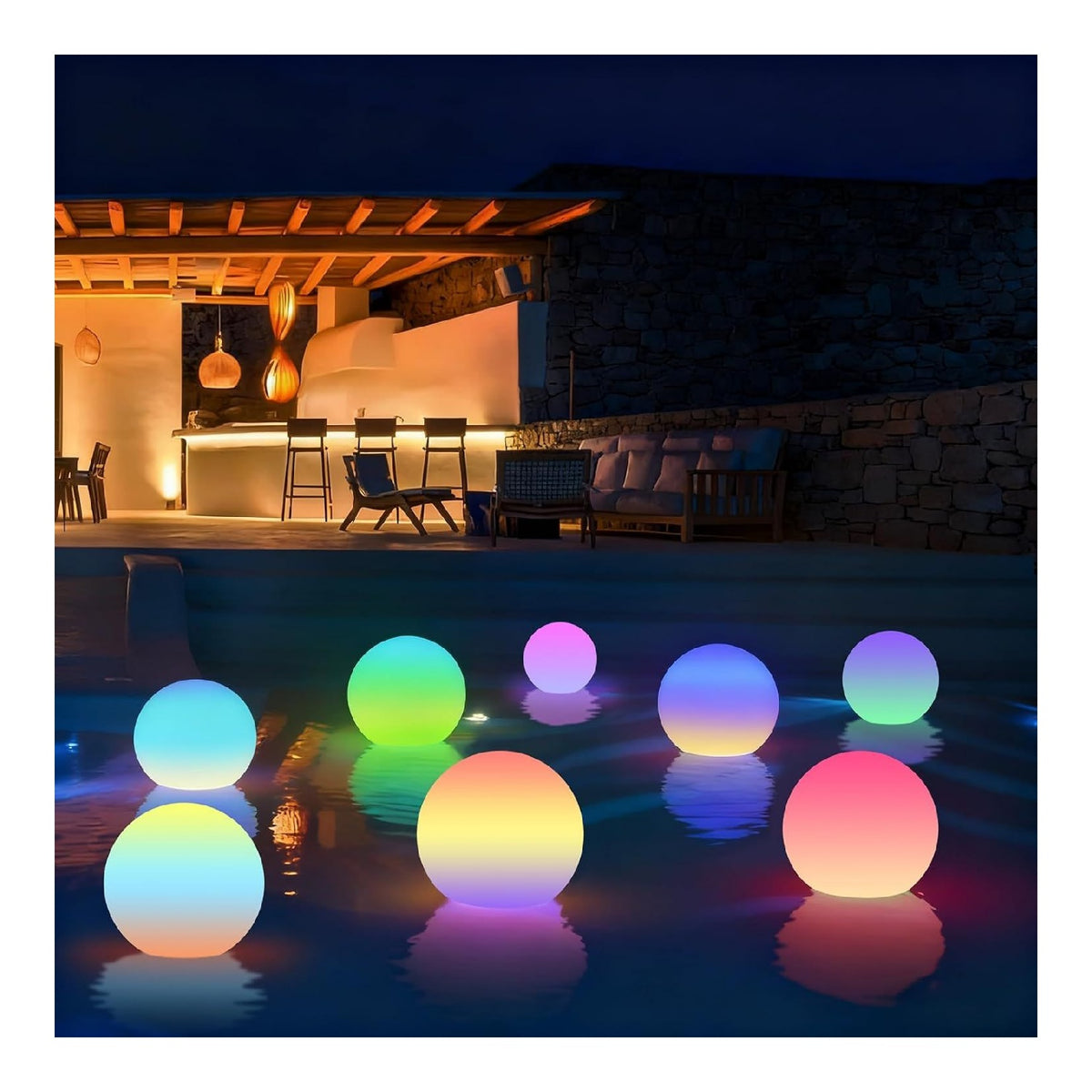 Corpo illuminante LOFTEK Sfera luminosa galleggiante ricaricabile nero