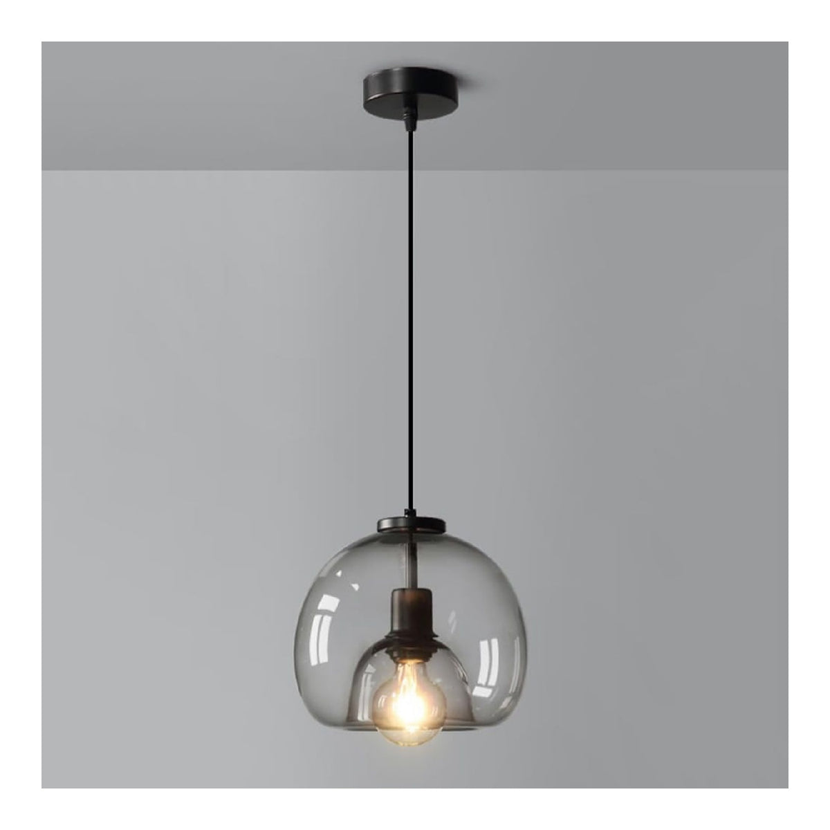 Lampada a sospensione 23 cm regolabile grigio