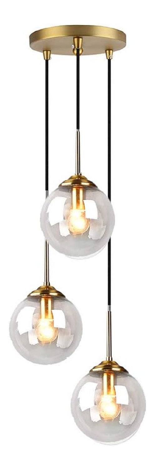 Lampada a sospensione 15 cm regolabile ottone