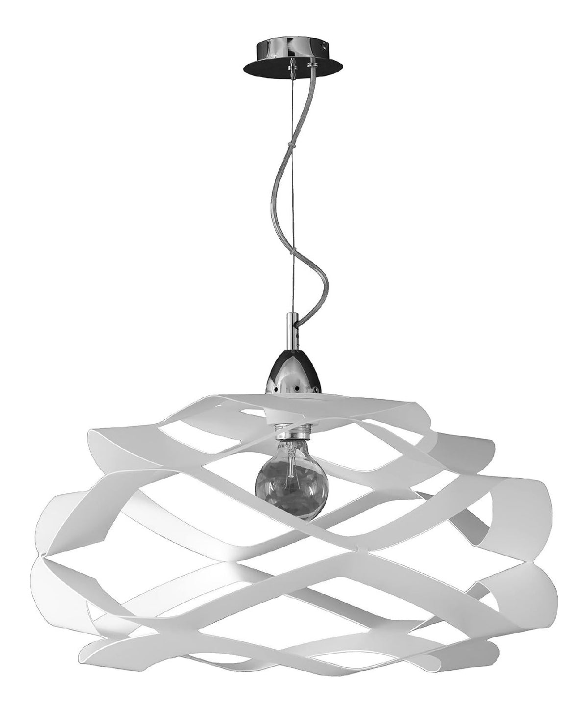Lampada a sospensione in alluminio struttura in metallo bianco