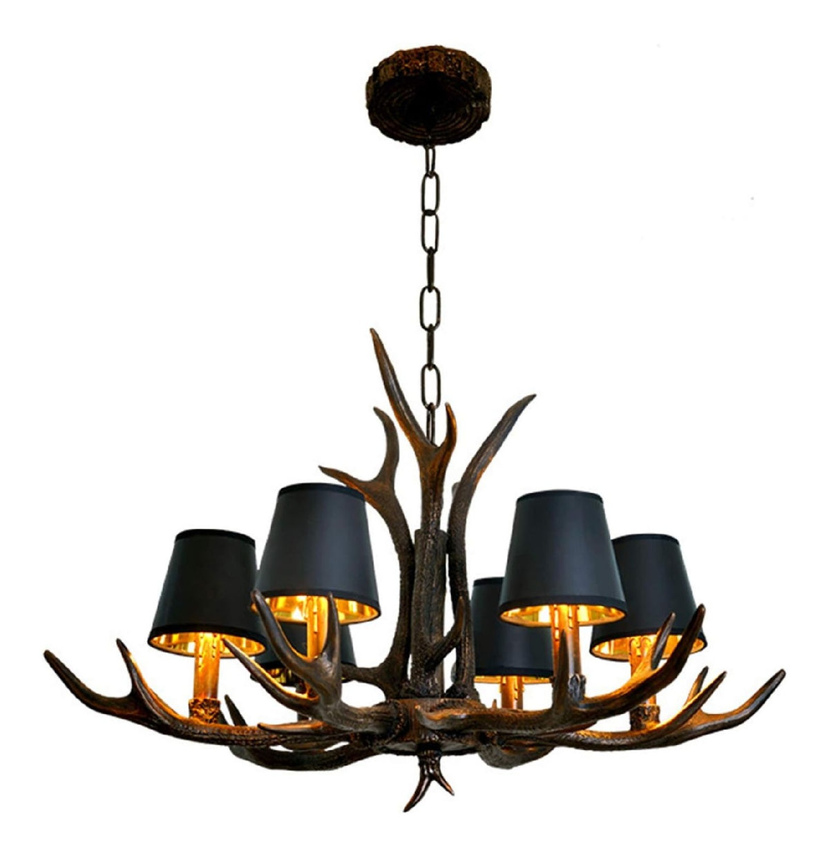 Lampadario decorativo 50 cm 6 luci nero