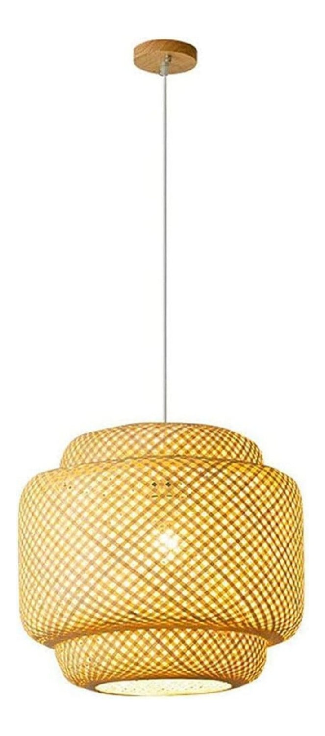 Lampadario decorativo paralume in tessuto stile industriale beige