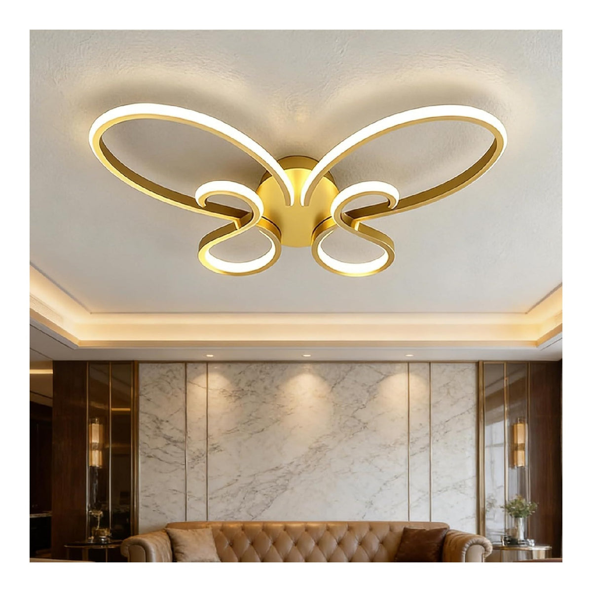 Lampadario decorativo con telecomando struttura in metallo nero