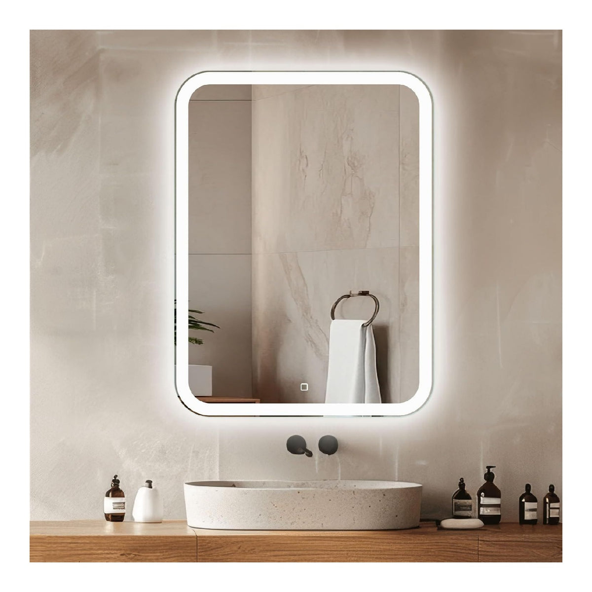 Venti Specchio Bagno Illuminazione Frontale regolabile LED integrato nero