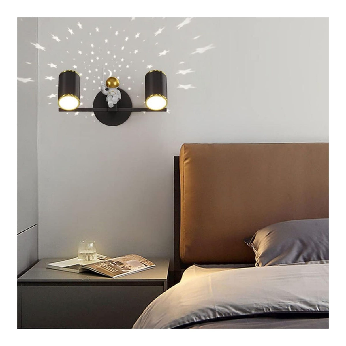 Luce a parete forma sferica LED integrato nero