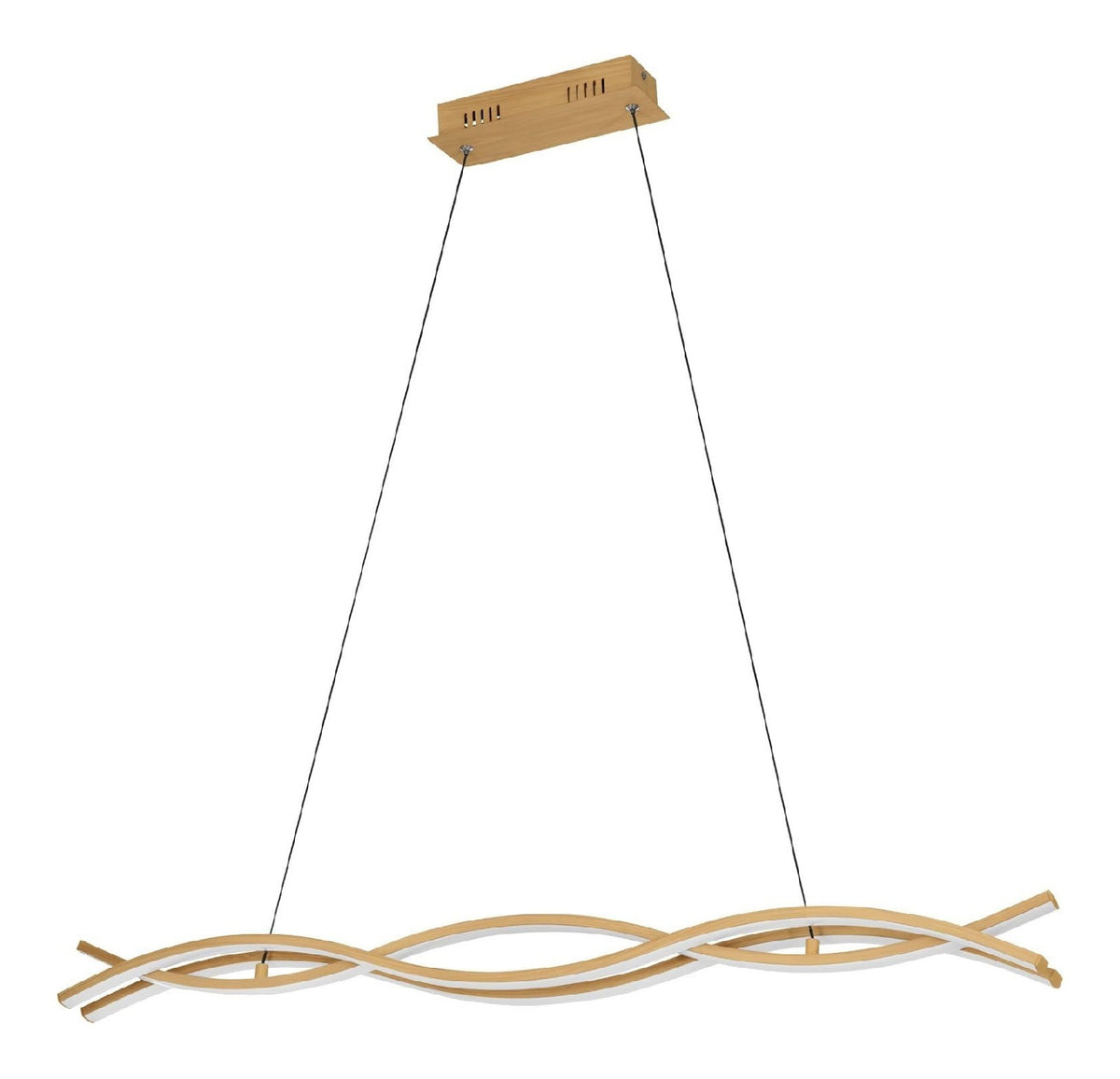 Lampadario a soffitto dettagli in legno LED integrato nero
