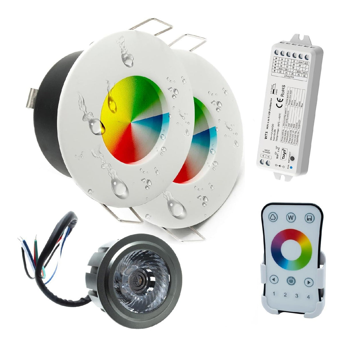 Luce a parete dimmerabile con telecomando bianco