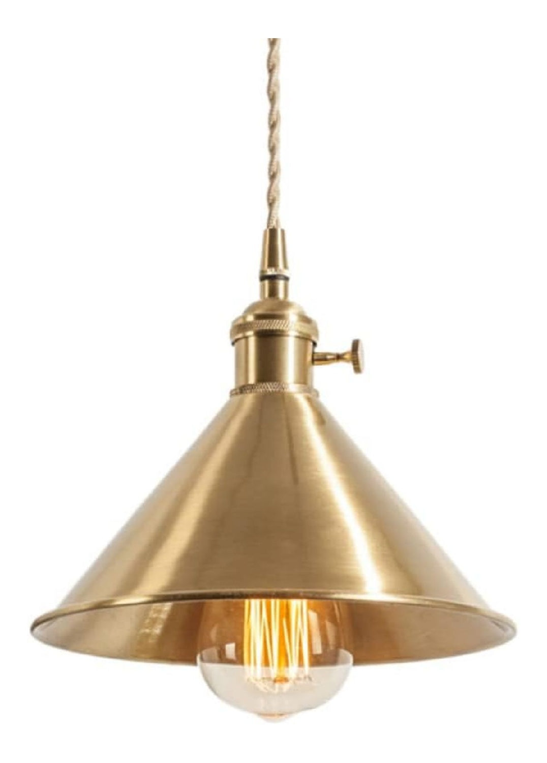 Lampada a sospensione regolabile finitura ottone oro