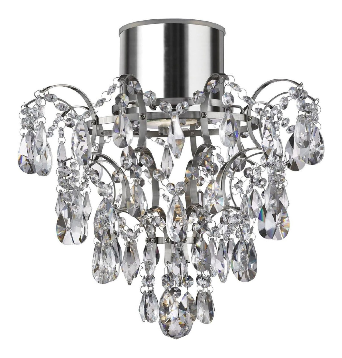Lampadario a soffitto con cristalli LED integrato cromo
