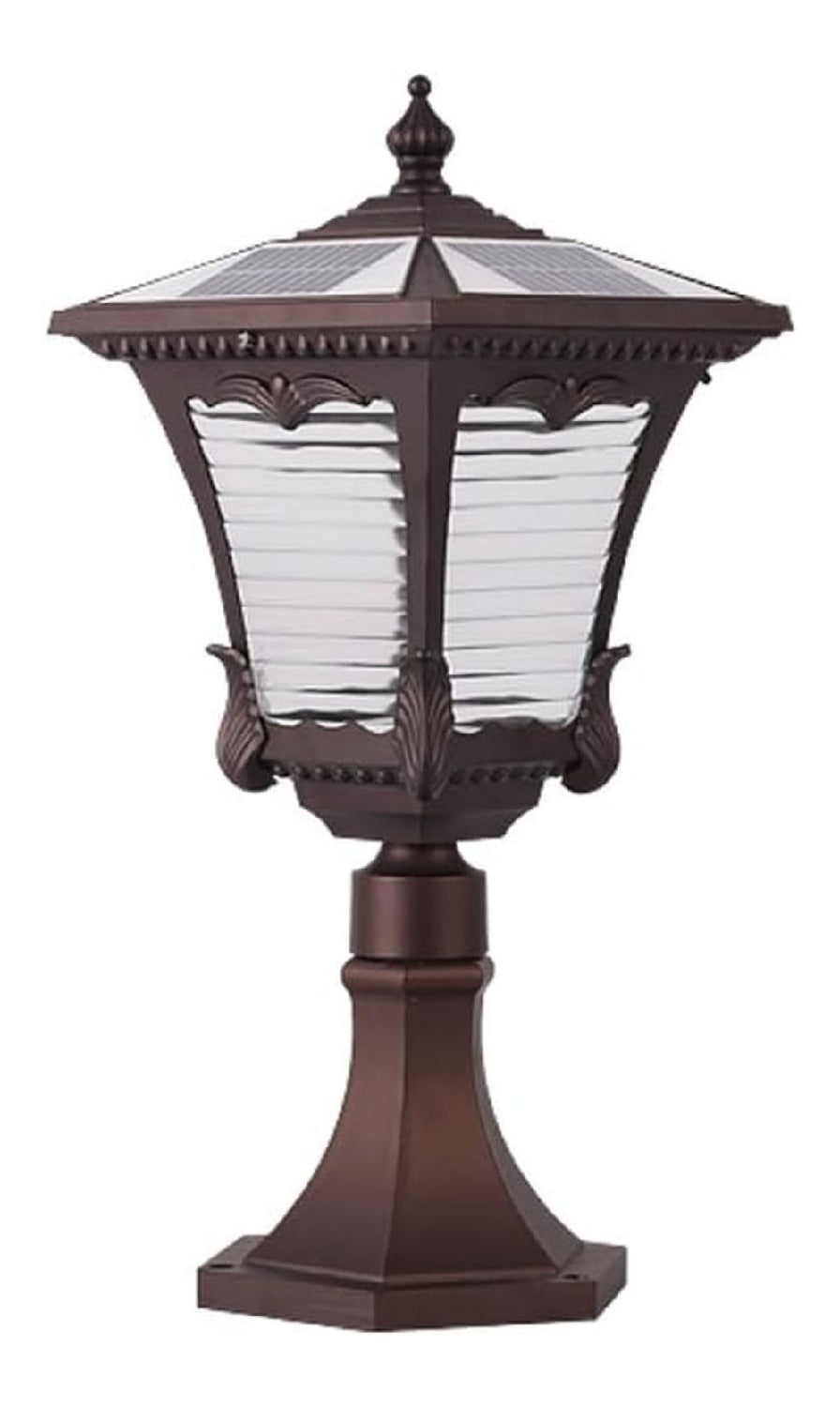 Generico Luce solare marrone alimentazione solare con diffusore in vetro marrone