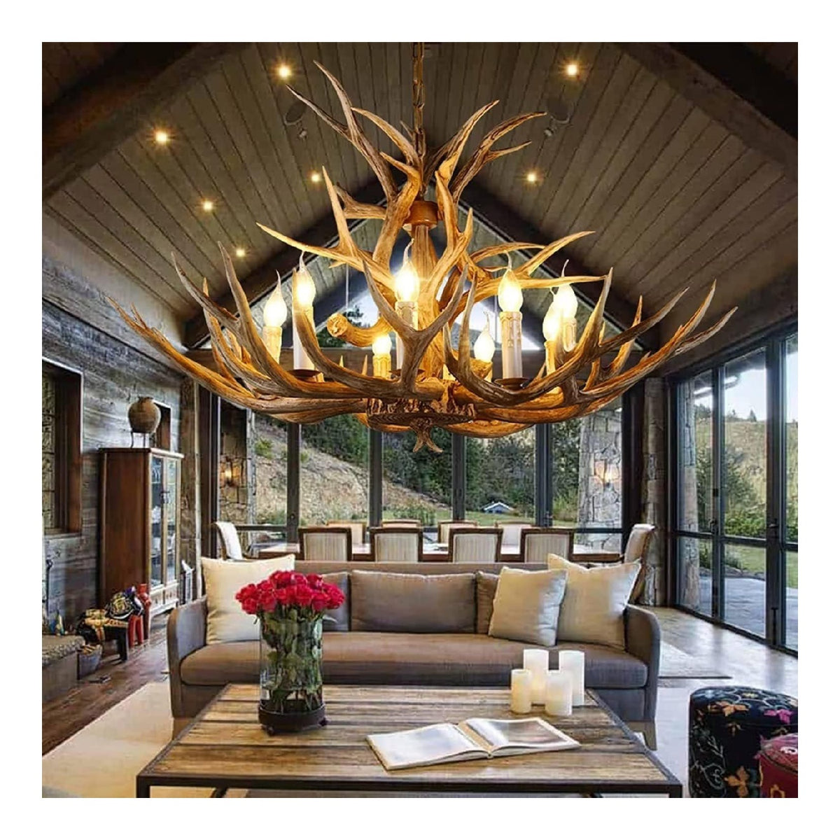 Lampadario decorativo 100 cm regolabile nero