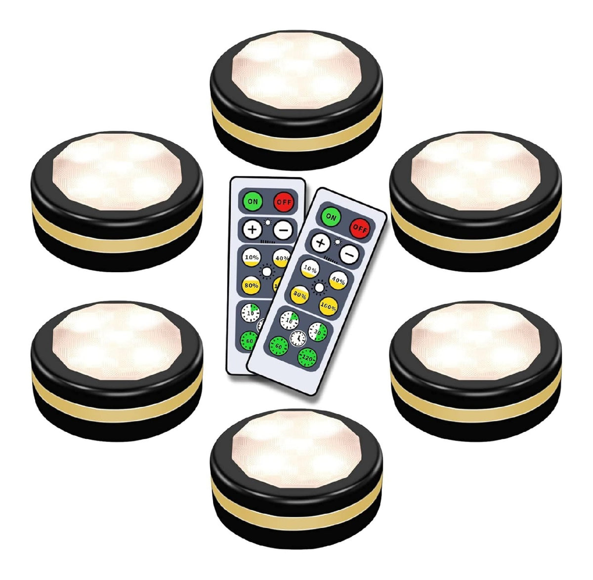 Puck Lights Telecomando Wireless Puck dimmerabile regolabile bianco