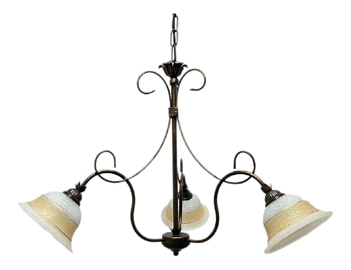 Illuminazione sospesa Lampadario classico ferro battuto luci oro