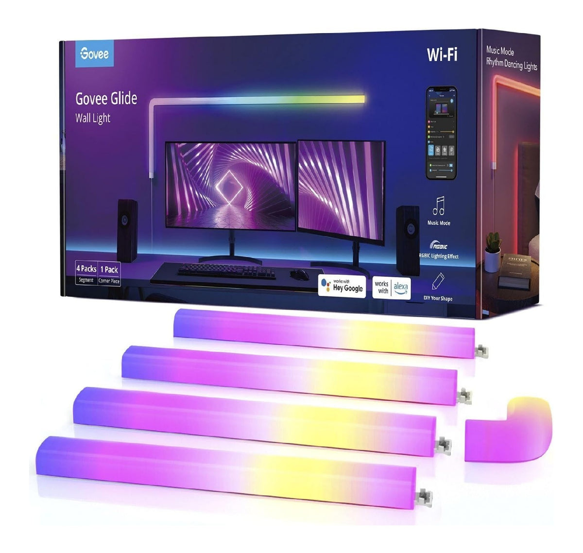 Lampada da parete Govee Glide Wall Light nero