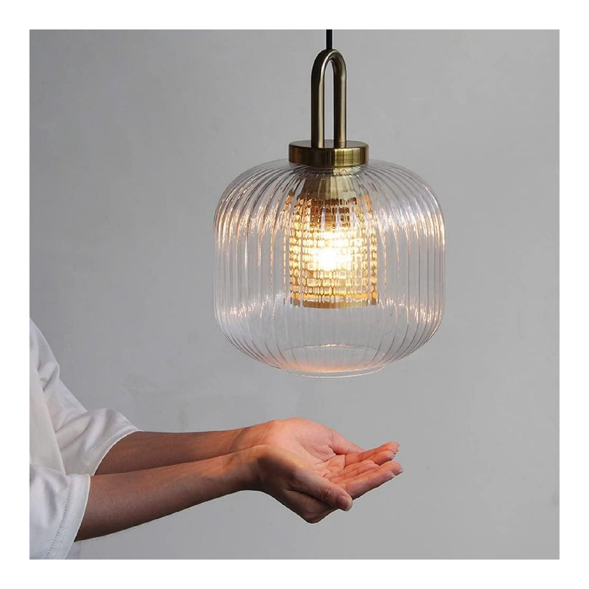 Lampadario da soffitto Lampada Sospensione Vetro Stile Minimalista ottone