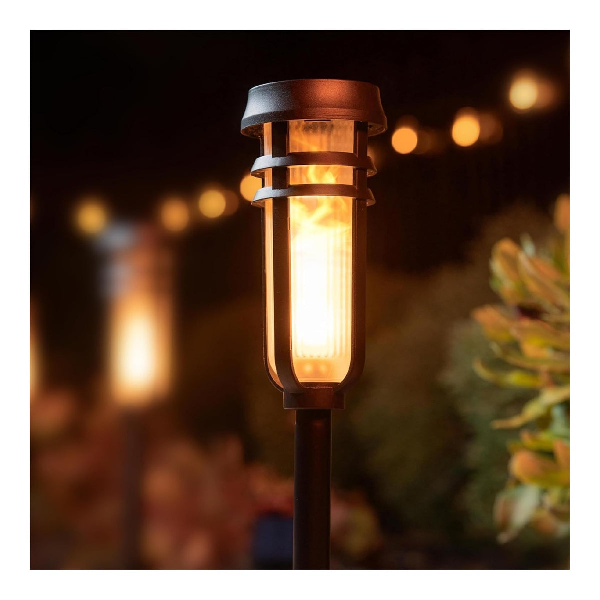 Luce outdoor alimentazione solare struttura in metallo nero