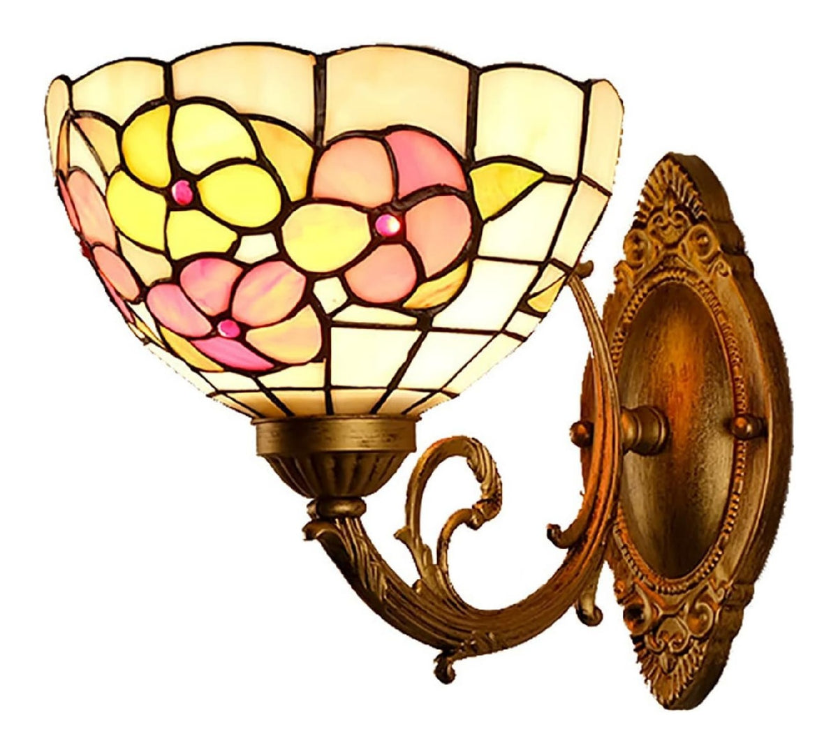 Applique da parete con diffusore in vetro stile vintage bronzo