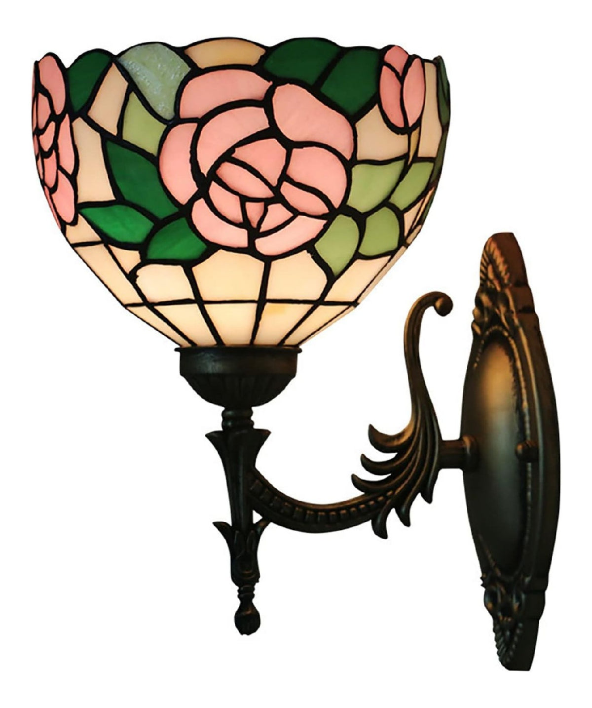 Applique da parete Rosa Rosa Verde Foglie macchiate