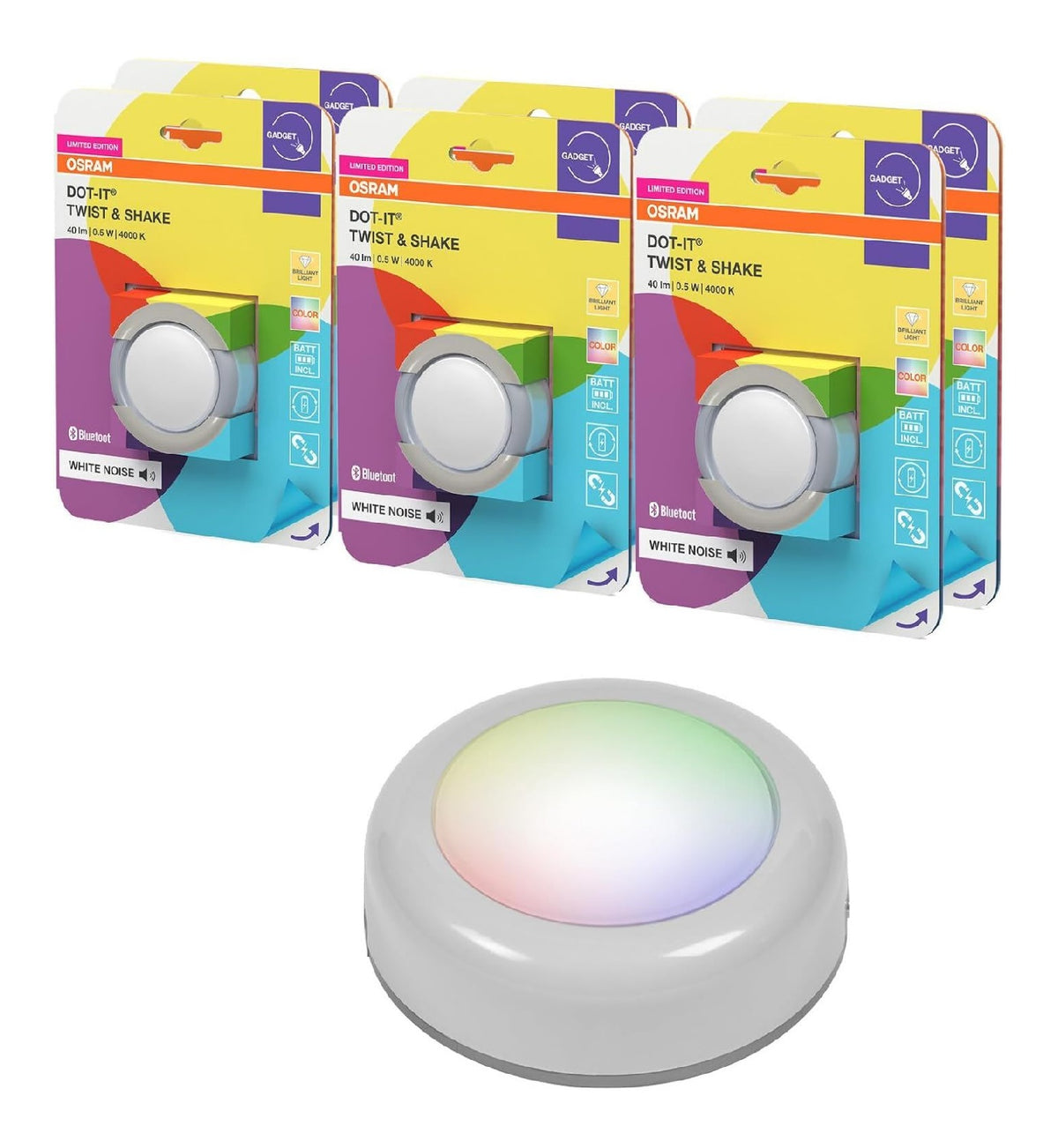 Corpo illuminante SMART+ DOT-IT TWIST SHAKE, luce nero