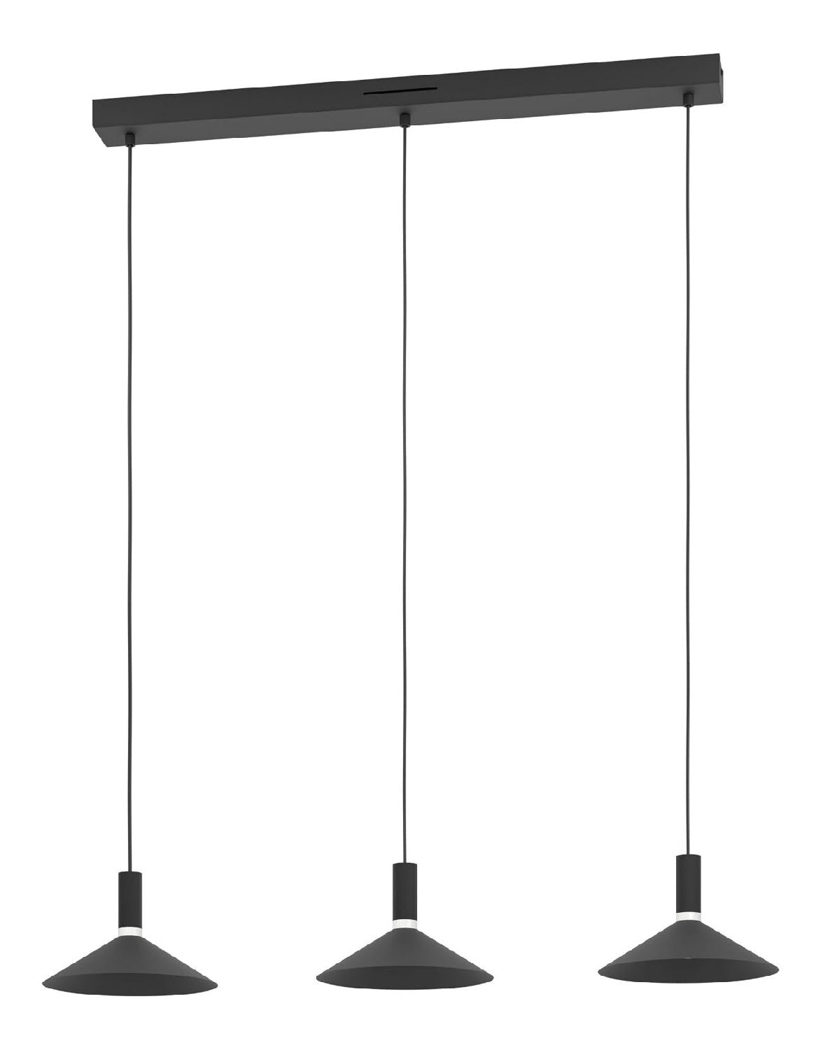 Lampada a sospensione 92 cm regolabile nero