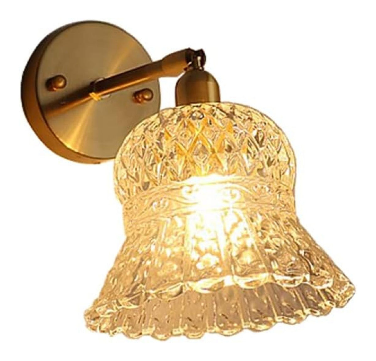 Applique da parete regolabile diffusore in vetro ottone