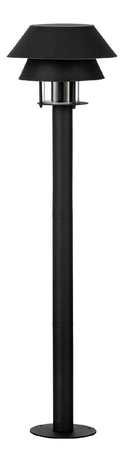 Lampada da terra con diffusore in vetro struttura in metallo nero