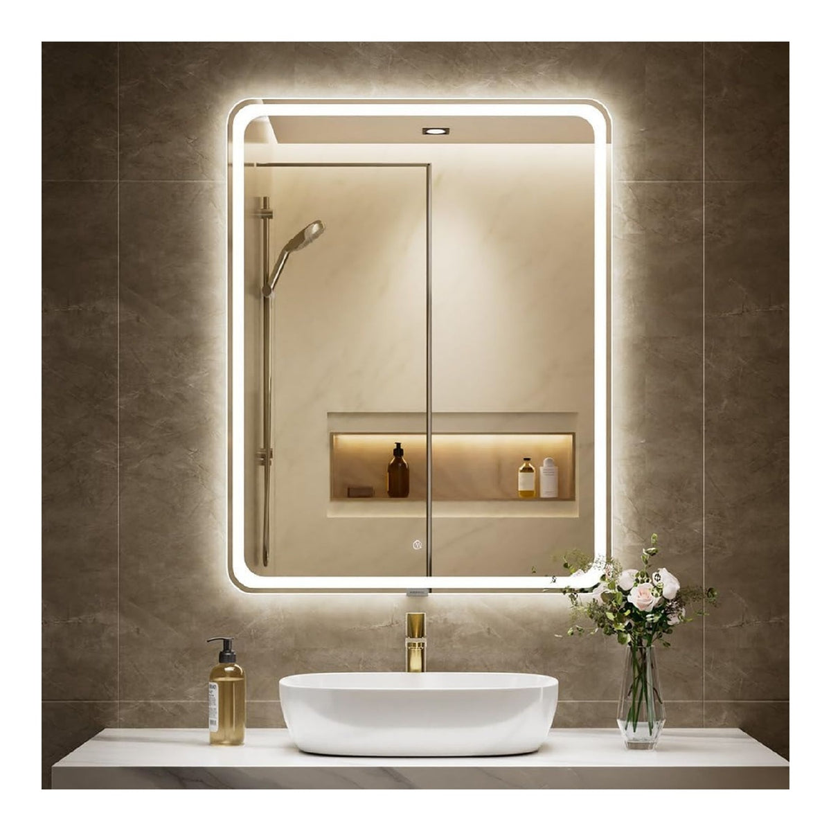 Applique da parete Specchio bagno anti-appannamento colori retroilluminato