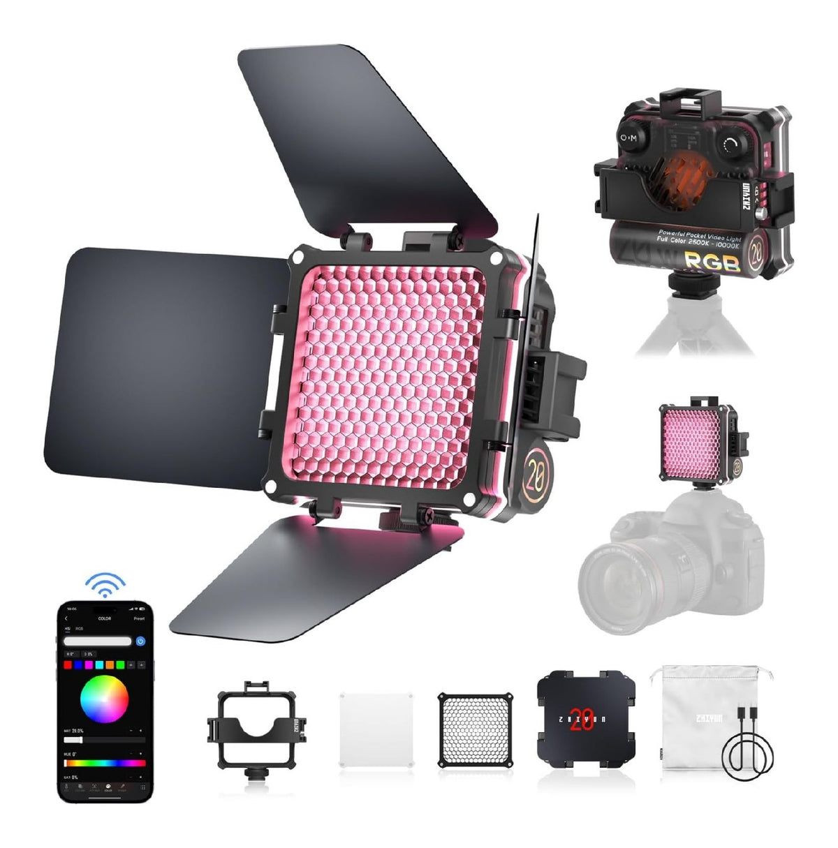 Luce video LED dimmerabile rame