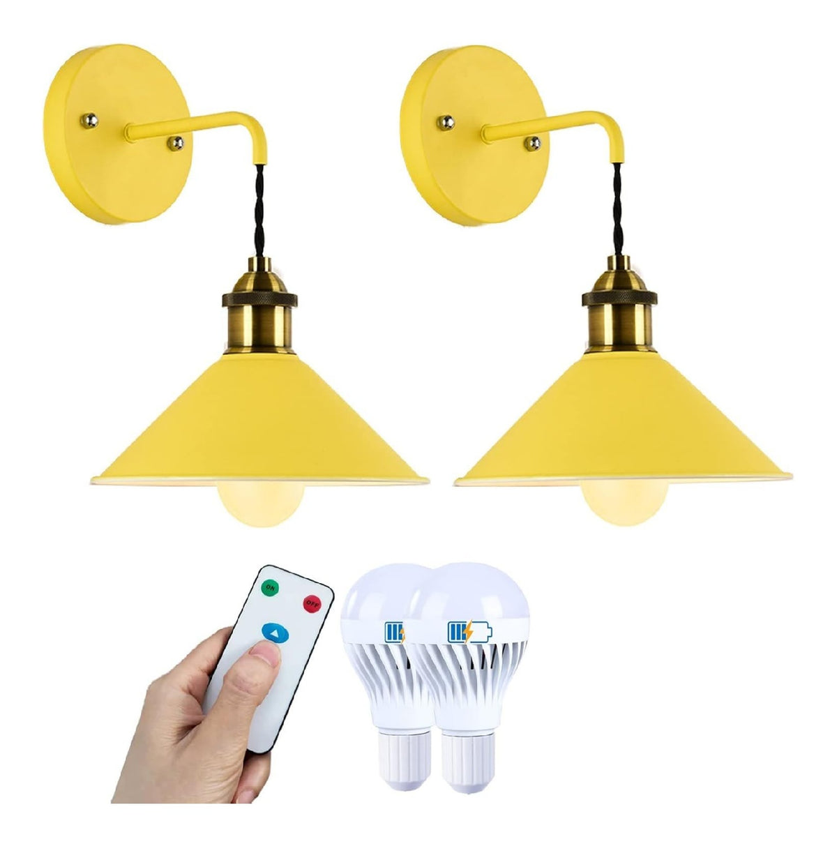 Lampadina set da 2 pezzi dimmerabile regolabile nero Applique Parete Lampada Parete