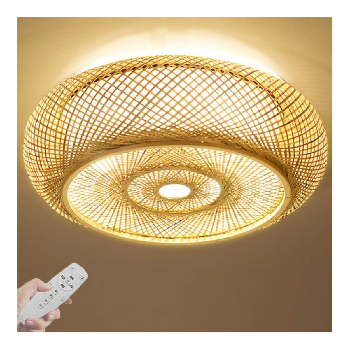 Lampadina dimmerabile regolabile bianco Plafoniera Vintage Bambu Lampada