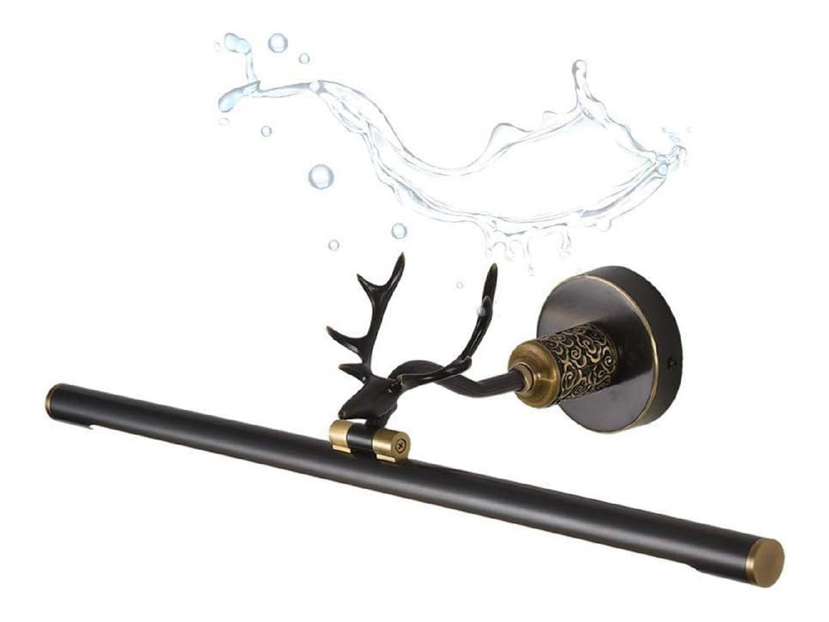Applique da parete Specchio Bagno Luce Retro, Nero
