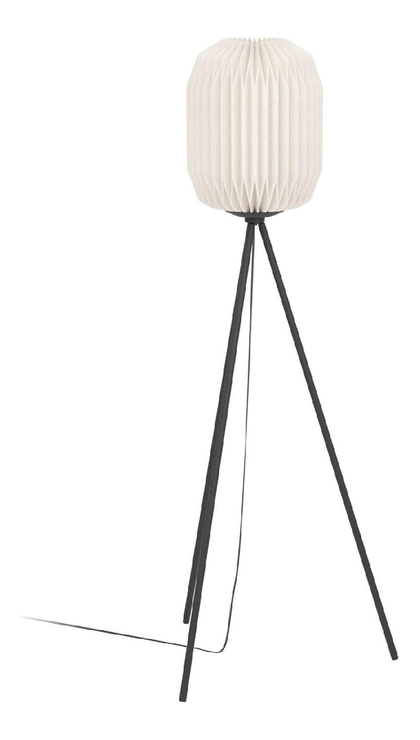 Lampada da terra struttura in metallo forma sferica nero