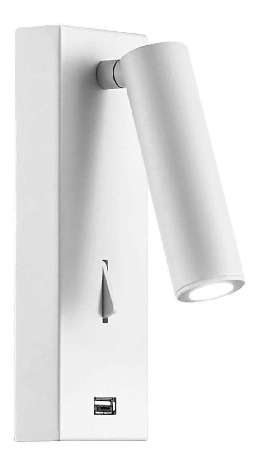 Applique da parete 18 cm orientabile bianco