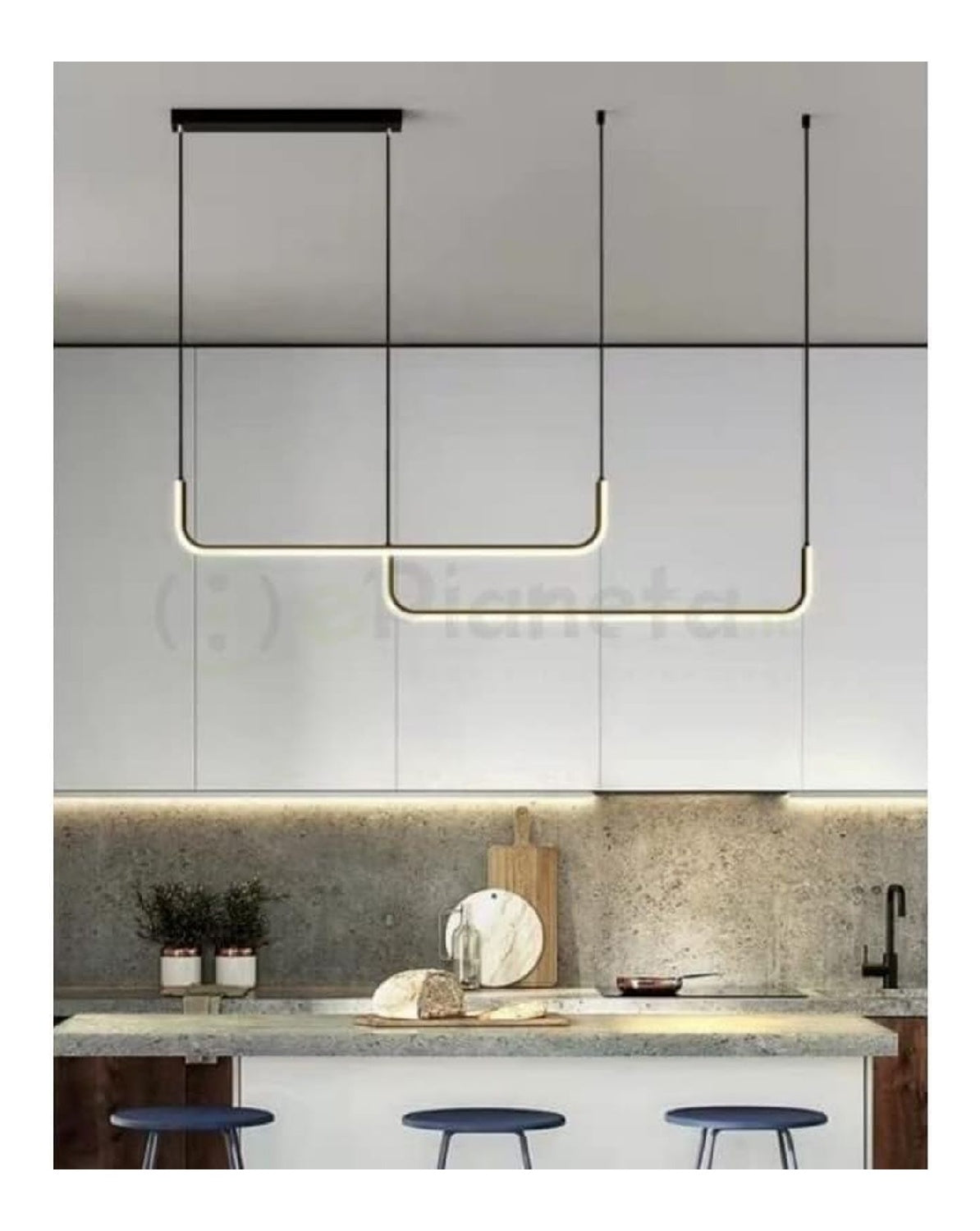 Lampadario decorativo orientabile corpo in alluminio nero