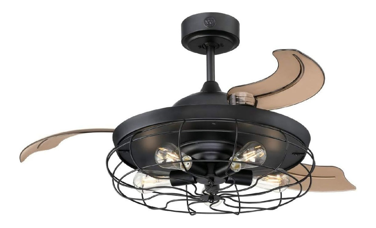 Ventilatore da soffitto con luce 105 cm dimmerabile nero