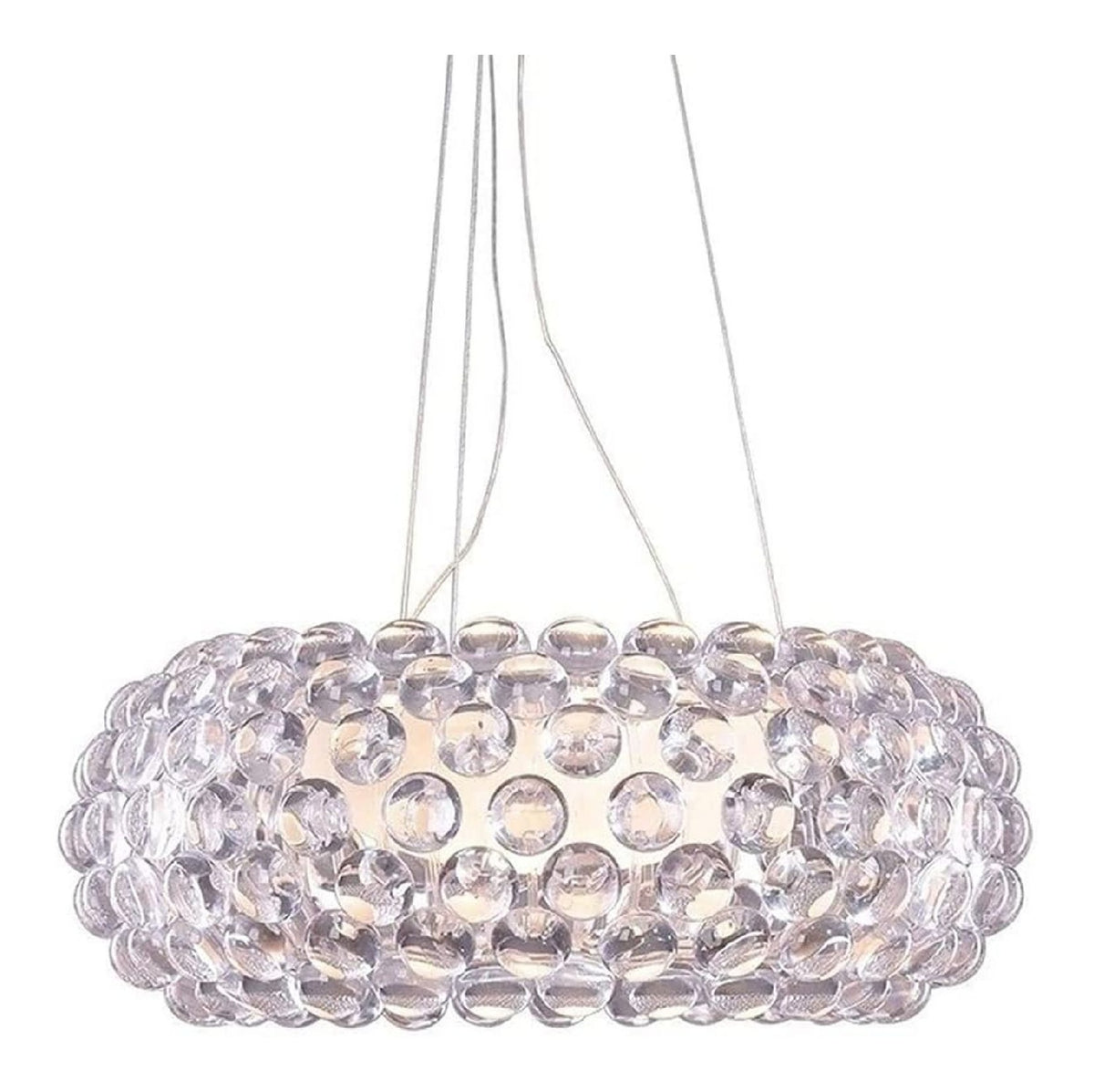 Lampada a sospensione 50 cm con cristalli trasparente