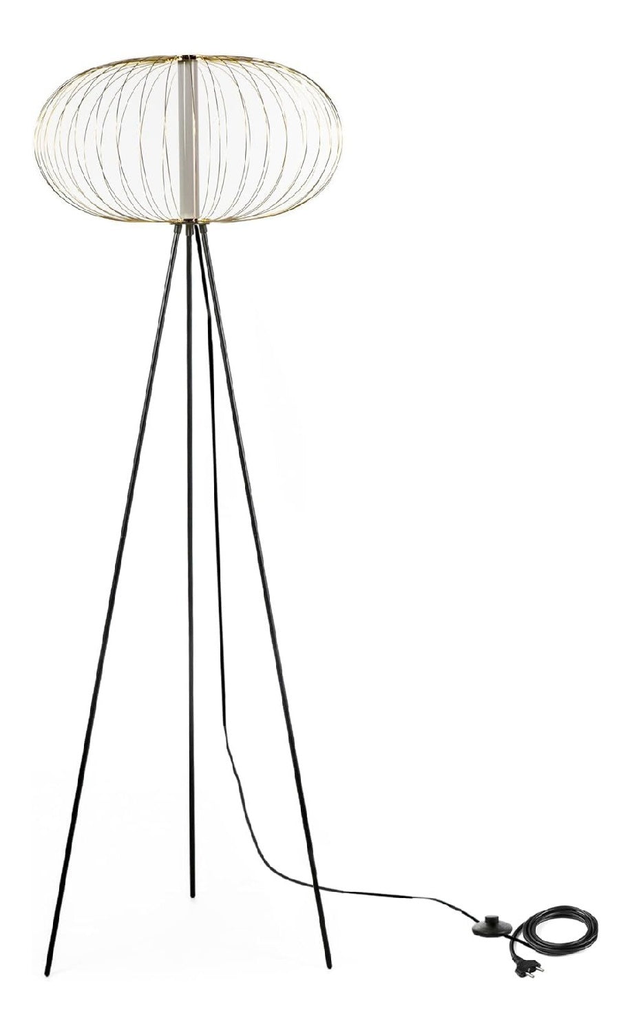 Lampada da terra 150 cm struttura in metallo nero