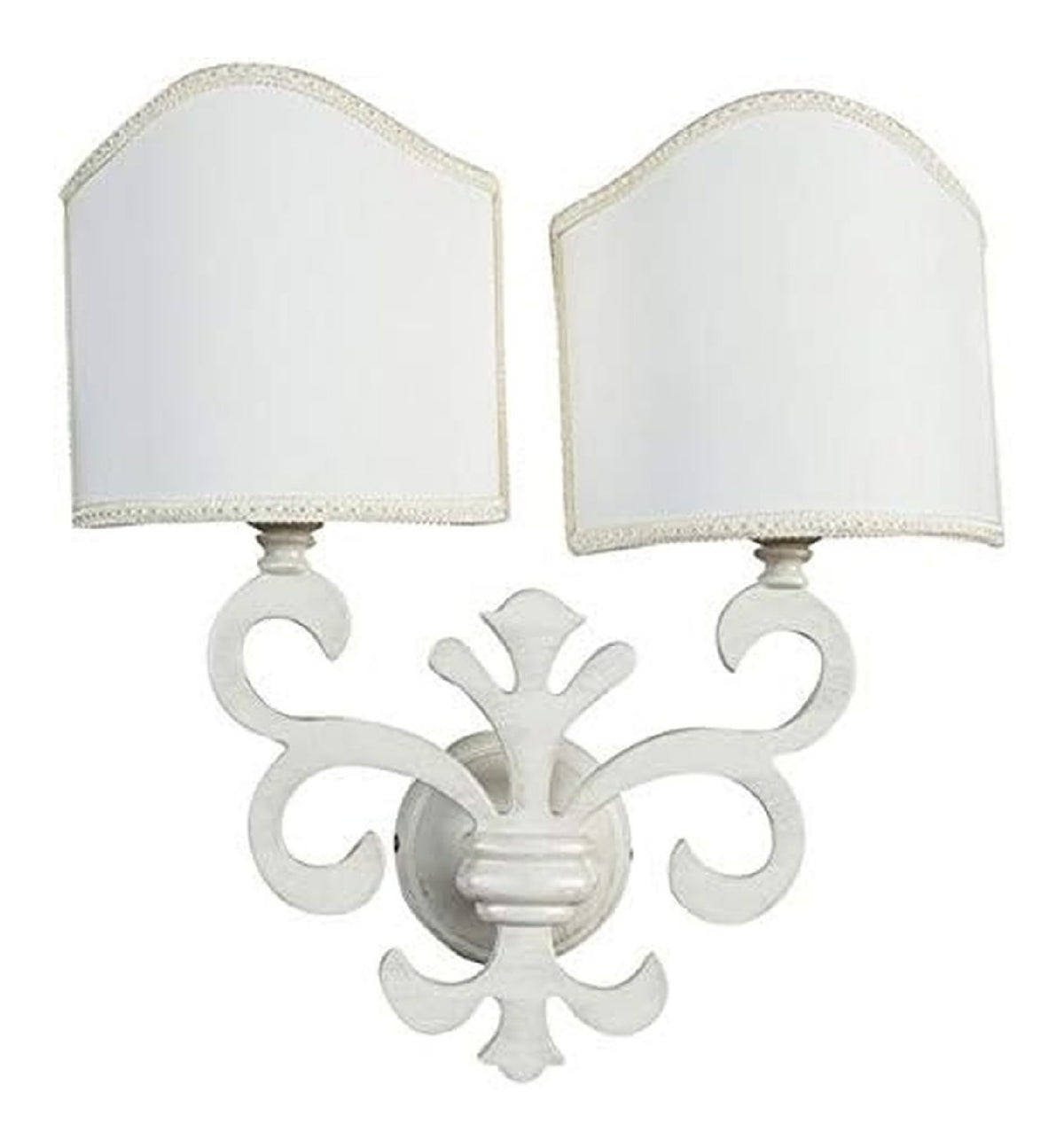 arterameferro Lampada bianca braccia stile finitura ottone bianco