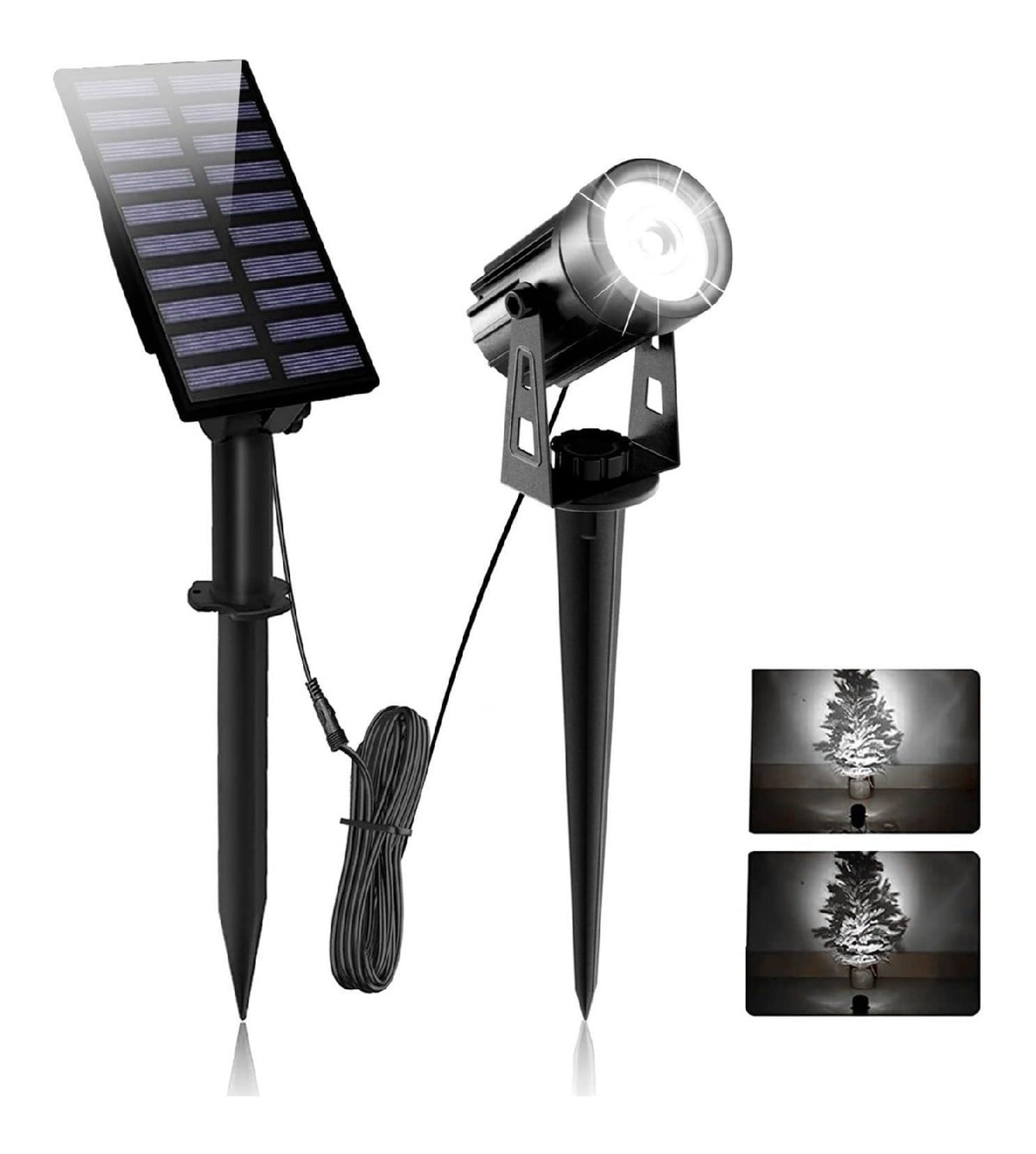 Alimentazione solare illuminazione per esterni LED integrato nero