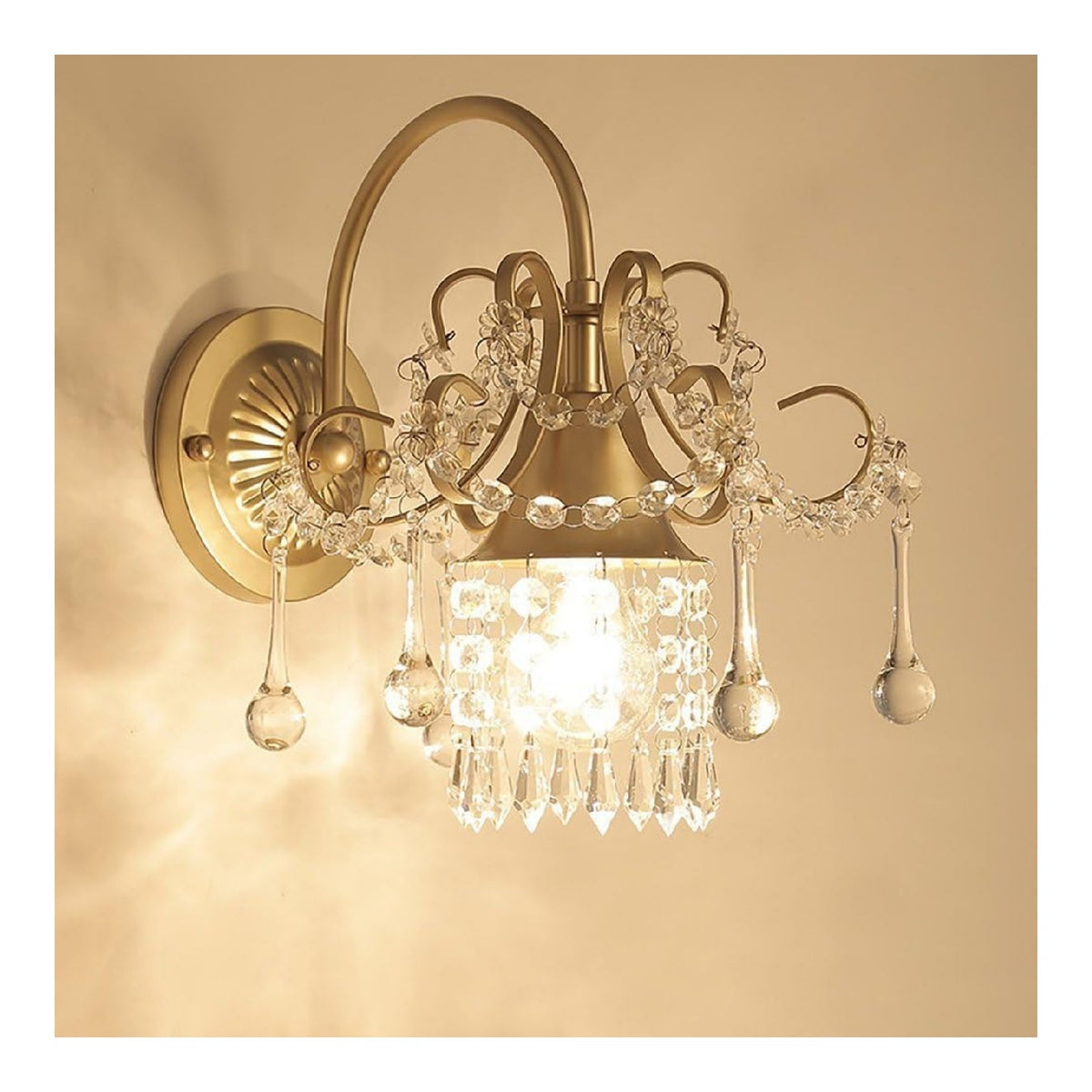 Lampada da parete Lampada Parete Cristallo Creativo Francese oro