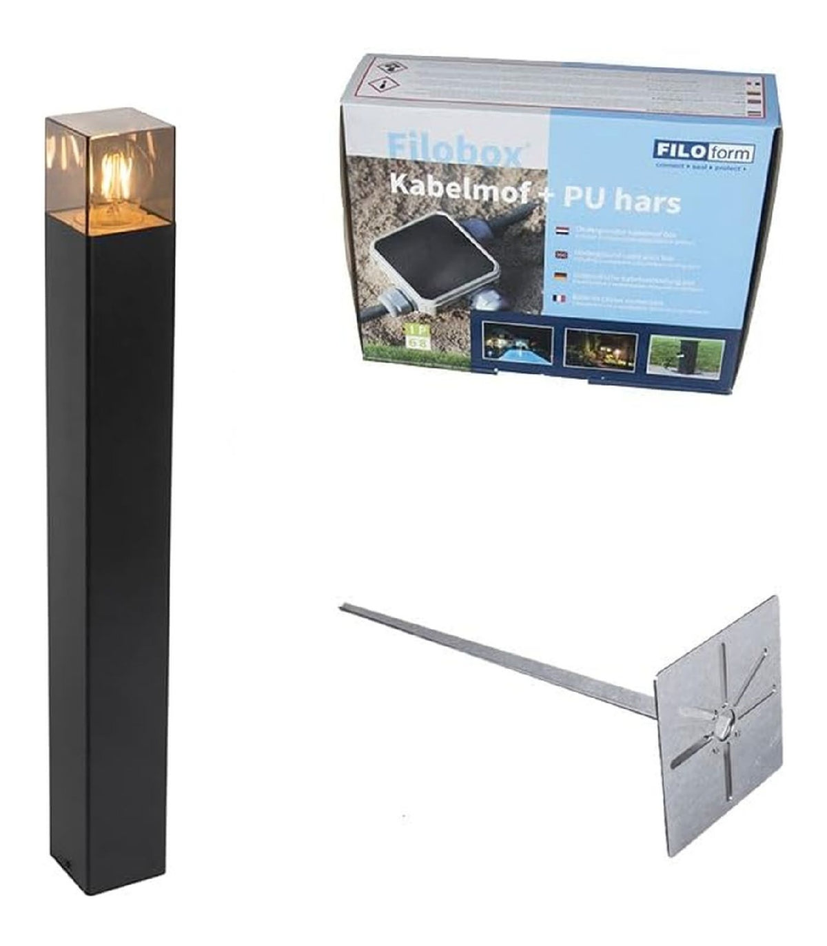 Illuminazione outdoor nero dimmerabile con vetro