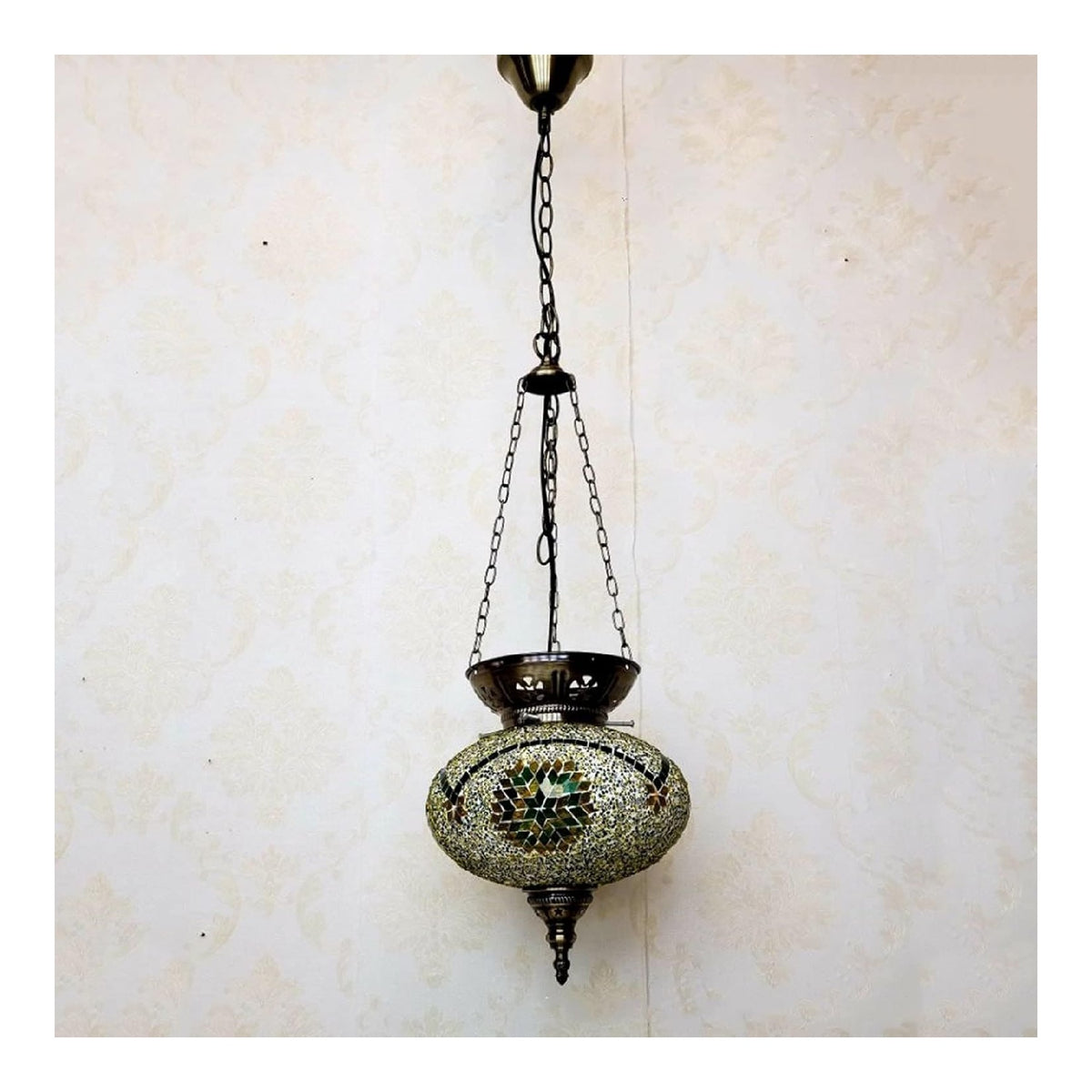 Lampadina con vetro LED nero Lampadario Romantico Fiori Turchi