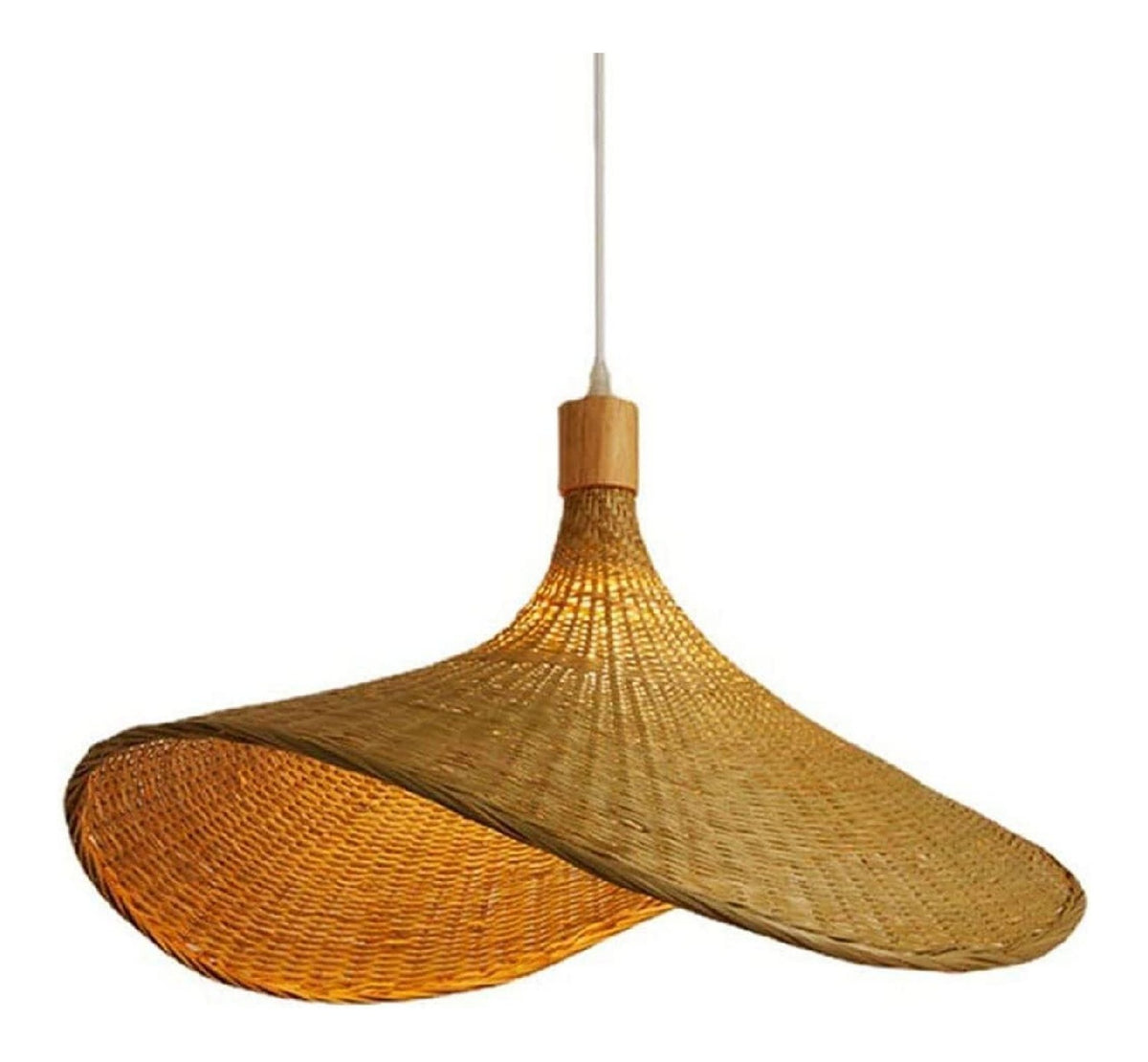 Lampadario da soffitto Lampadario Vimini Intrecciato Rattan, Lampada nero