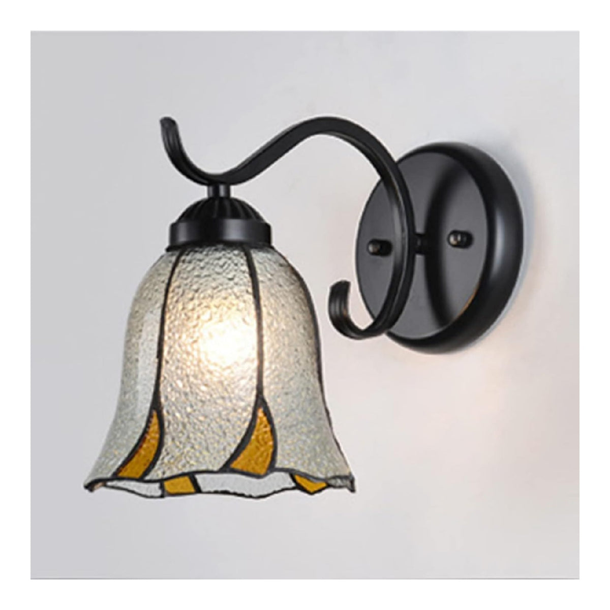 Applique da parete 25 cm con diffusore in vetro nero